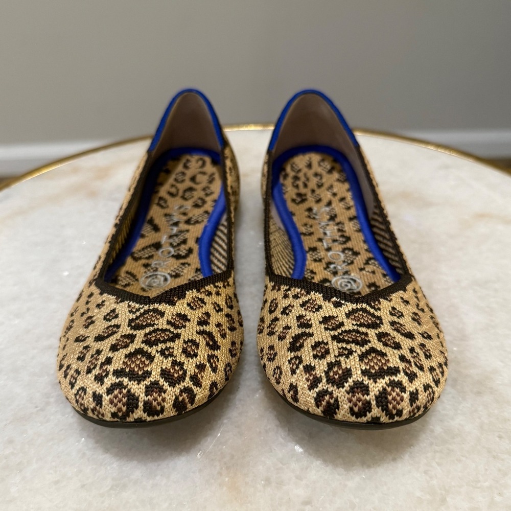 Rothy's The Flat Round Toe‎ Shoes in Spotted Leopard Ballet Flats